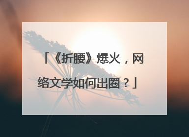 《折腰》爆火，网络文学如何出圈？