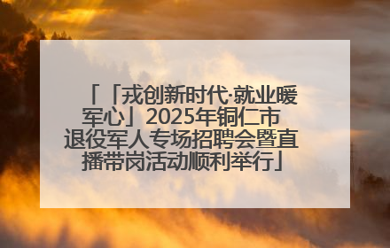 「戎创新时代·就业暖军心」2025年铜仁市退役军人专场招聘会暨直播带岗活动顺利举行