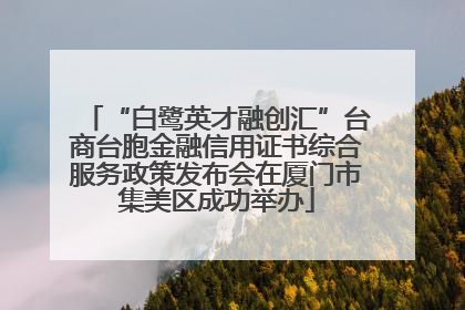 “白鹭英才融创汇”台商台胞金融信用证书综合服务政策发布会在厦门市集美区成功举办