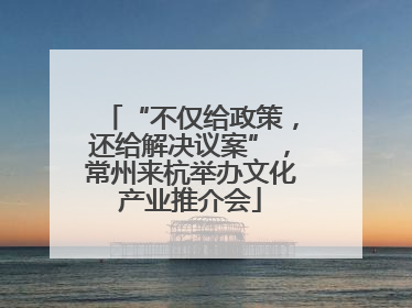 “不仅给政策，还给解决议案”，常州来杭举办文化产业推介会