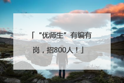 “优师生”有编有岗，招800人！