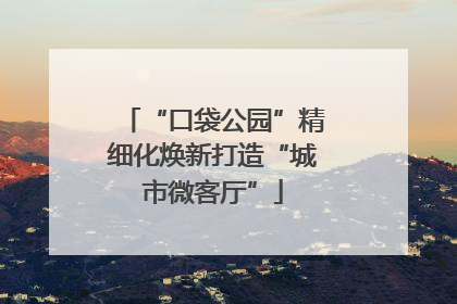 “口袋公园”精细化焕新打造“城市微客厅”