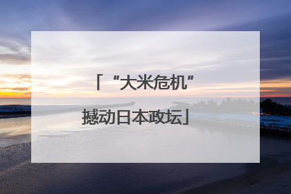 “大米危机”撼动日本政坛