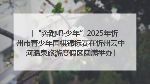 “奔跑吧·少年”2025年忻州市青少年围棋锦标赛在忻州云中河温泉旅游度假区圆满举办