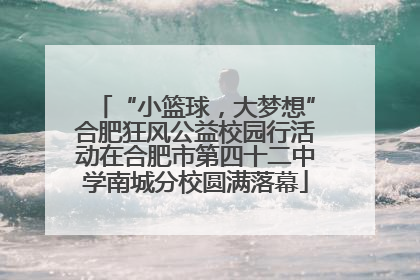 “小篮球，大梦想”合肥狂风公益校园行活动在合肥市第四十二中学南城分校圆满落幕