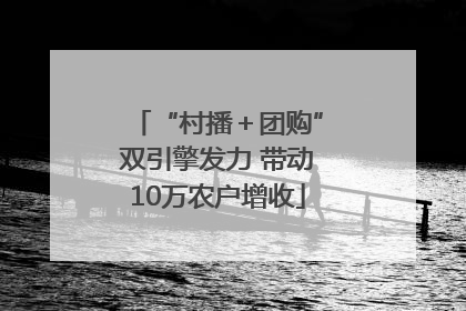 “村播＋团购”双引擎发力 带动10万农户增收