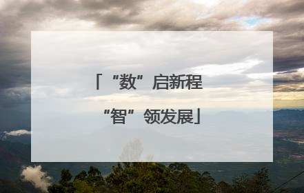 “数”启新程 “智”领发展