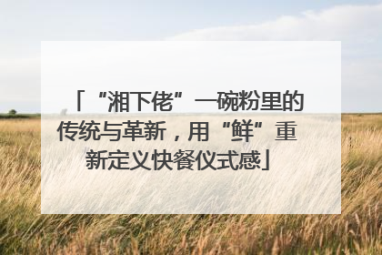 “湘下佬”一碗粉里的传统与革新，用“鲜”重新定义快餐仪式感