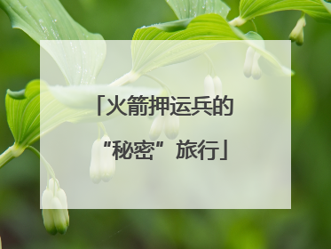 火箭押运兵的“秘密”旅行