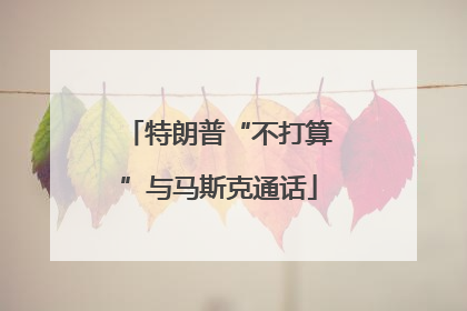 特朗普“不打算”与马斯克通话