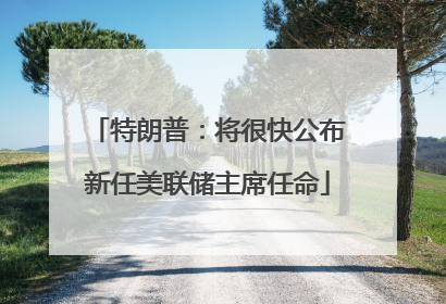 特朗普：将很快公布新任美联储主席任命