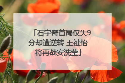 石宇奇首局仅失9分却遭逆转 王祉怡将再战安洗莹