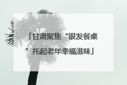 甘肃聚焦“银发餐桌”托起老年幸福滋味