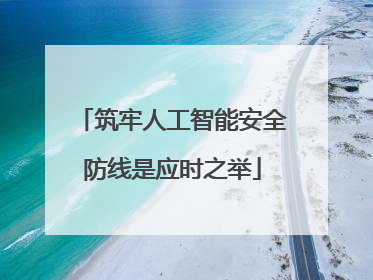 筑牢人工智能安全防线是应时之举