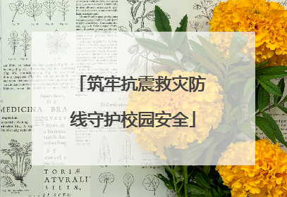 筑牢抗震救灾防线守护校园安全