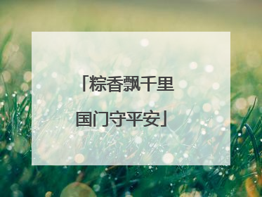 粽香飘千里 国门守平安