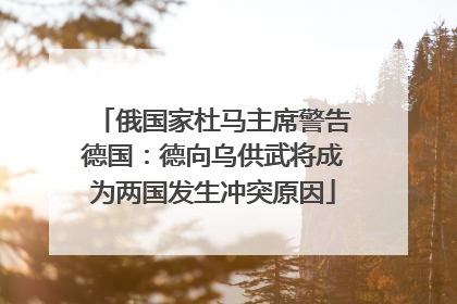俄国家杜马主席警告德国：德向乌供武将成为两国发生冲突原因
