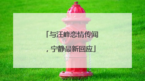 与汪峰恋情传闻，宁静最新回应
