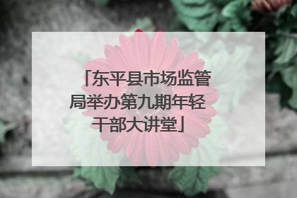 东平县市场监管局举办第九期年轻干部大讲堂