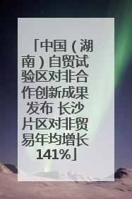 中国（湖南）自贸试验区对非合作创新成果发布 长沙片区对非贸易年均增长141%