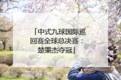 中式九球国际巡回赛全球总决赛：楚秉杰夺冠