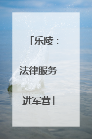 乐陵：法律服务进军营