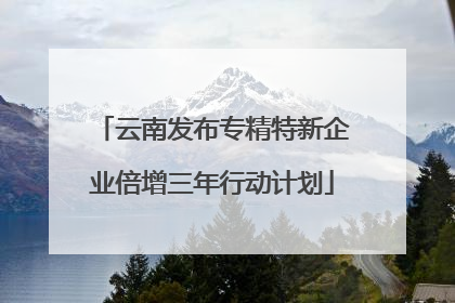云南发布专精特新企业倍增三年行动计划