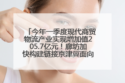 今年一季度现代商贸物流产业实现增加值205.7亿元！廊坊加快构建链接京津冀面向全世界的物流通道