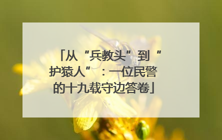 从“兵教头”到“护猿人”：一位民警的十九载守边答卷