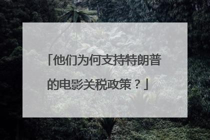 他们为何支持特朗普的电影关税政策？