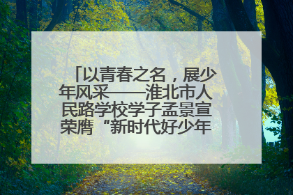以青春之名，展少年风采——淮北市人民路学校学子孟景宣荣膺“新时代好少年”荣誉称号