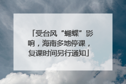 受台风“蝴蝶”影响，海南多地停课，复课时间另行通知