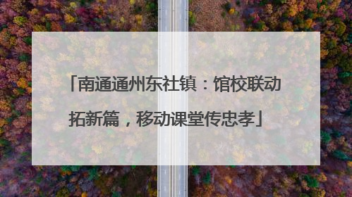南通通州东社镇：馆校联动拓新篇，移动课堂传忠孝