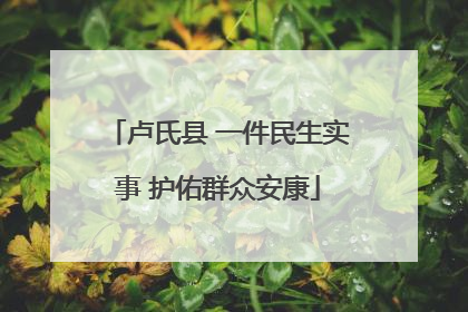 卢氏县 一件民生实事 护佑群众安康