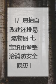 厂房擅自改建还堆易燃物品 七宝镇重拳整治消防安全隐患