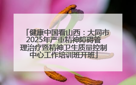 健康中国看山西：大同市2025年严重精神障碍管理治疗暨精神卫生质量控制中心工作培训班开班