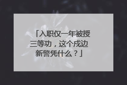 入职仅一年被授三等功，这个戍边新警凭什么？
