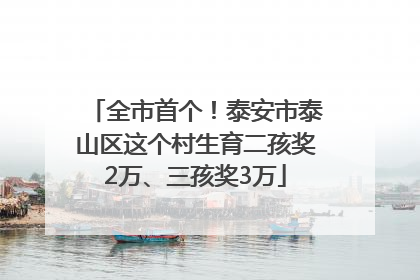 全市首个！泰安市泰山区这个村生育二孩奖2万、三孩奖3万