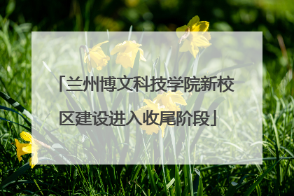 兰州博文科技学院新校区建设进入收尾阶段