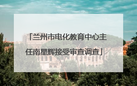 兰州市电化教育中心主任南星辉接受审查调查