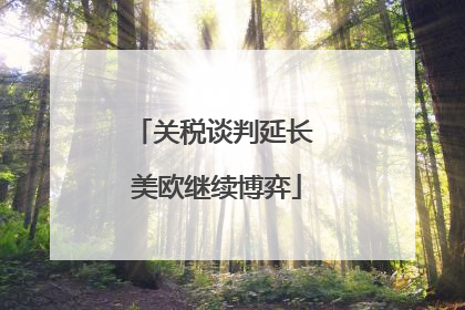 关税谈判延长 美欧继续博弈