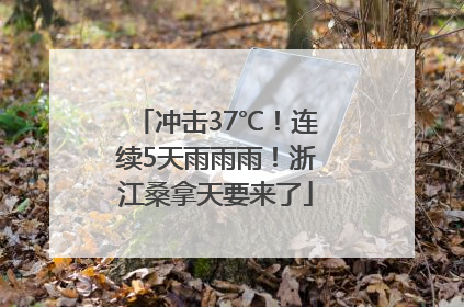 冲击37℃！连续5天雨雨雨！浙江桑拿天要来了
