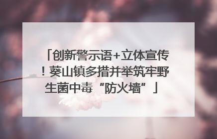 创新警示语+立体宣传！葵山镇多措并举筑牢野生菌中毒“防火墙”