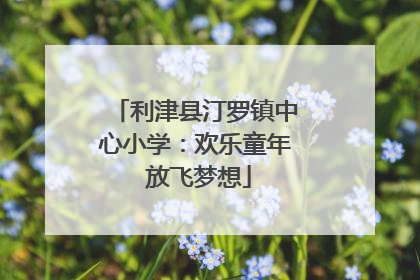 利津县汀罗镇中心小学：欢乐童年 放飞梦想