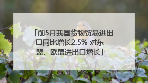 前5月我国货物贸易进出口同比增长2.5% 对东盟、欧盟进出口增长