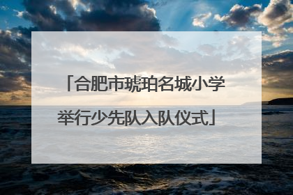 合肥市琥珀名城小学举行少先队入队仪式