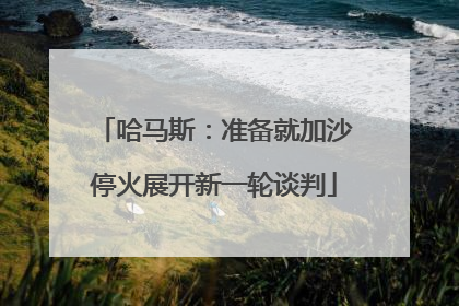 哈马斯：准备就加沙停火展开新一轮谈判