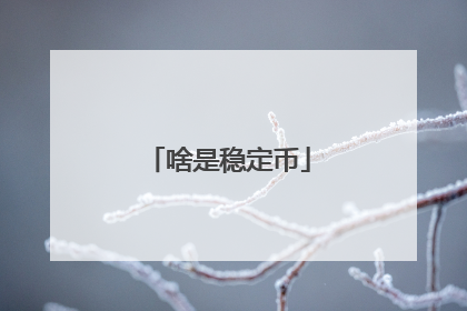 啥是稳定币