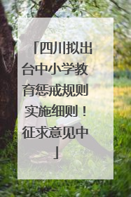 四川拟出台中小学教育惩戒规则实施细则！征求意见中