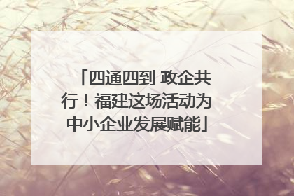 四通四到 政企共行！福建这场活动为中小企业发展赋能